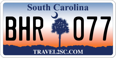SC license plate BHR077