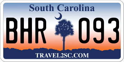 SC license plate BHR093