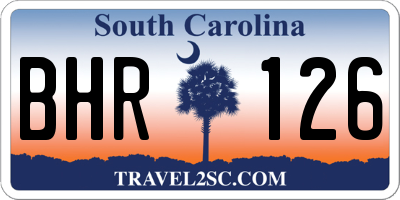 SC license plate BHR126