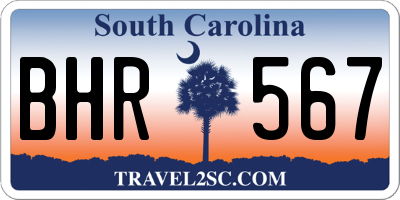 SC license plate BHR567