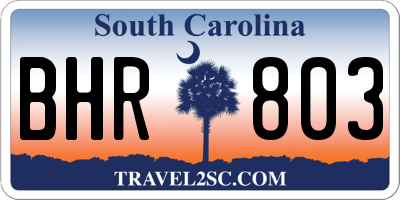 SC license plate BHR803