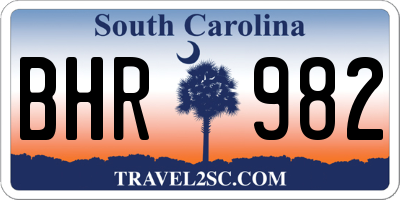 SC license plate BHR982