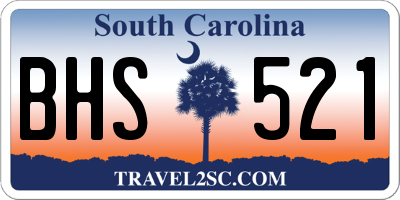 SC license plate BHS521