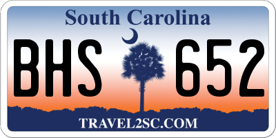 SC license plate BHS652