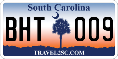 SC license plate BHT009