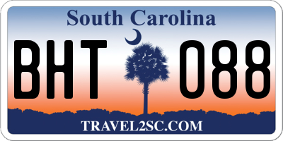 SC license plate BHT088