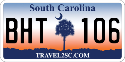 SC license plate BHT106