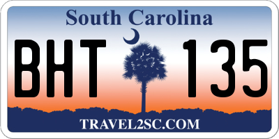 SC license plate BHT135