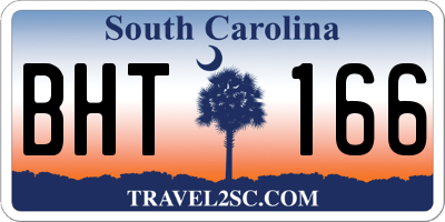 SC license plate BHT166