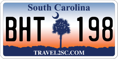 SC license plate BHT198
