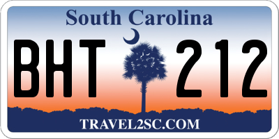 SC license plate BHT212