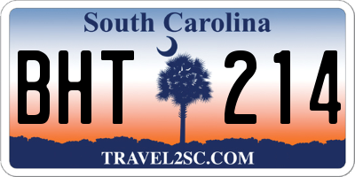 SC license plate BHT214