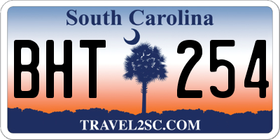 SC license plate BHT254