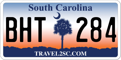 SC license plate BHT284