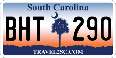 SC license plate BHT290