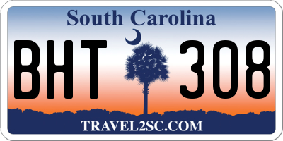 SC license plate BHT308