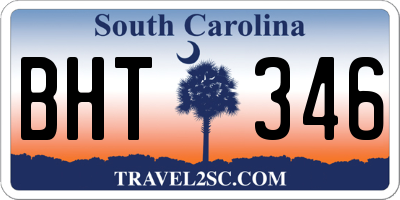 SC license plate BHT346