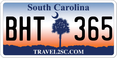 SC license plate BHT365