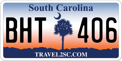 SC license plate BHT406