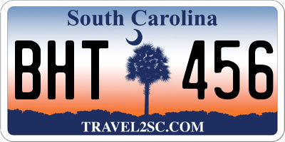 SC license plate BHT456