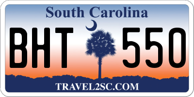 SC license plate BHT550