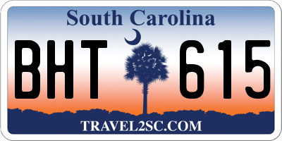 SC license plate BHT615