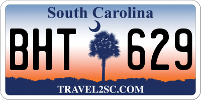 SC license plate BHT629