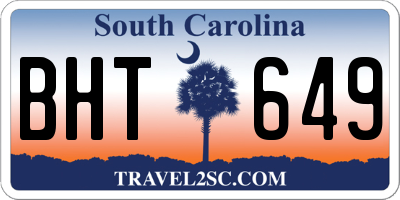 SC license plate BHT649