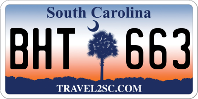 SC license plate BHT663
