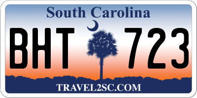 SC license plate BHT723