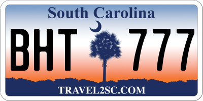 SC license plate BHT777