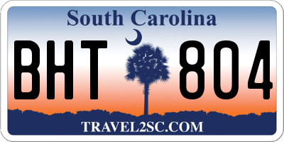 SC license plate BHT804