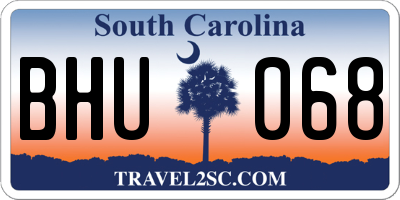 SC license plate BHU068