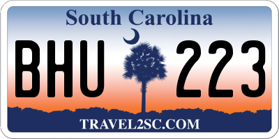 SC license plate BHU223