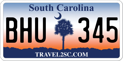 SC license plate BHU345