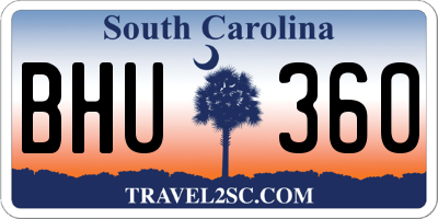SC license plate BHU360