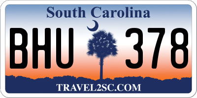 SC license plate BHU378