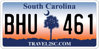 SC license plate BHU461