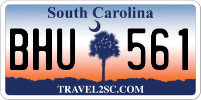 SC license plate BHU561