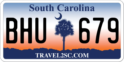 SC license plate BHU679