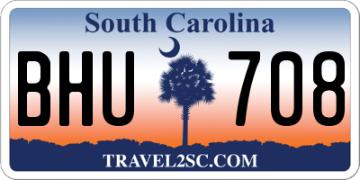 SC license plate BHU708