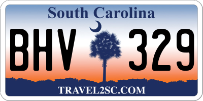 SC license plate BHV329