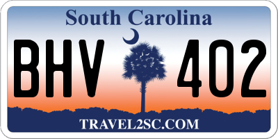 SC license plate BHV402