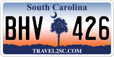 SC license plate BHV426