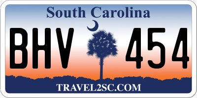 SC license plate BHV454