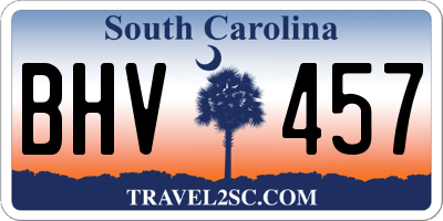 SC license plate BHV457