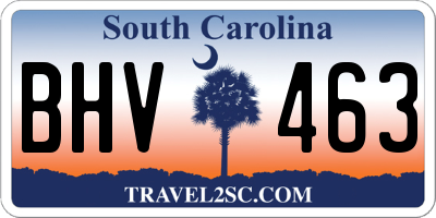 SC license plate BHV463