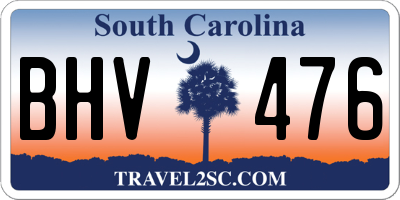 SC license plate BHV476
