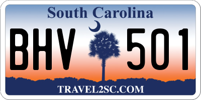 SC license plate BHV501