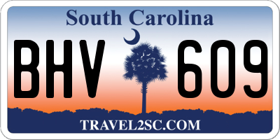 SC license plate BHV609